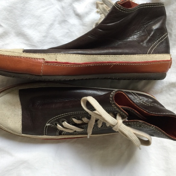 Vintage Never Worn. . Dries Van Noten high top brown leather and suede - Picture 4 of 7